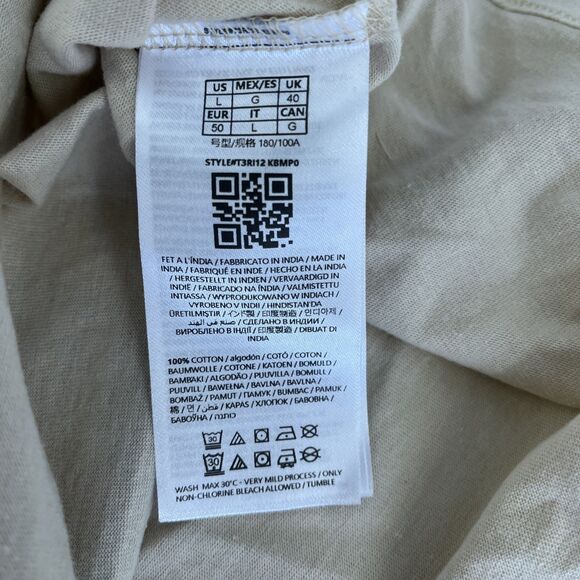 New Mens Guess Lucid Dreams Graphic Textured T-Shirt Sz L NWT Ecru Pearl - Picture 8 of 8